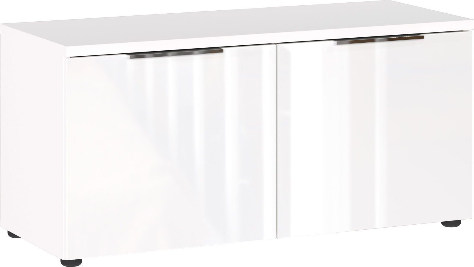 MID.YOU Schuhbank GENOVA Weiße Schuhbank mit zwei Türen, Frontansicht