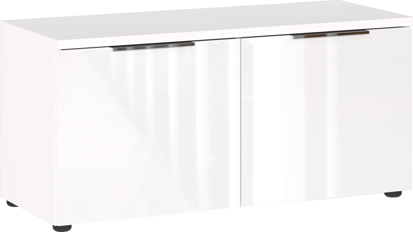 MID.YOU Schuhbank GENOVA Weiße Schuhbank mit zwei Türen, Frontansicht