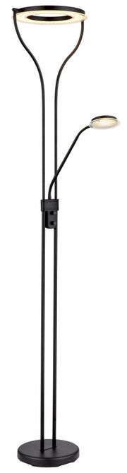 Moderner Deckenfluter Globo Lighting EBRO mit zwei Lichtquellen, seitliche Perspektive