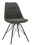 Z2 Stuhl PIET Moderner grauer Stuhl mit gepolsterter Sitzfläche und schwarzem Metallgestell, seitliche Perspektive