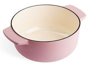 Runder Gusseisen-Bräter in Rosa, Draufsicht