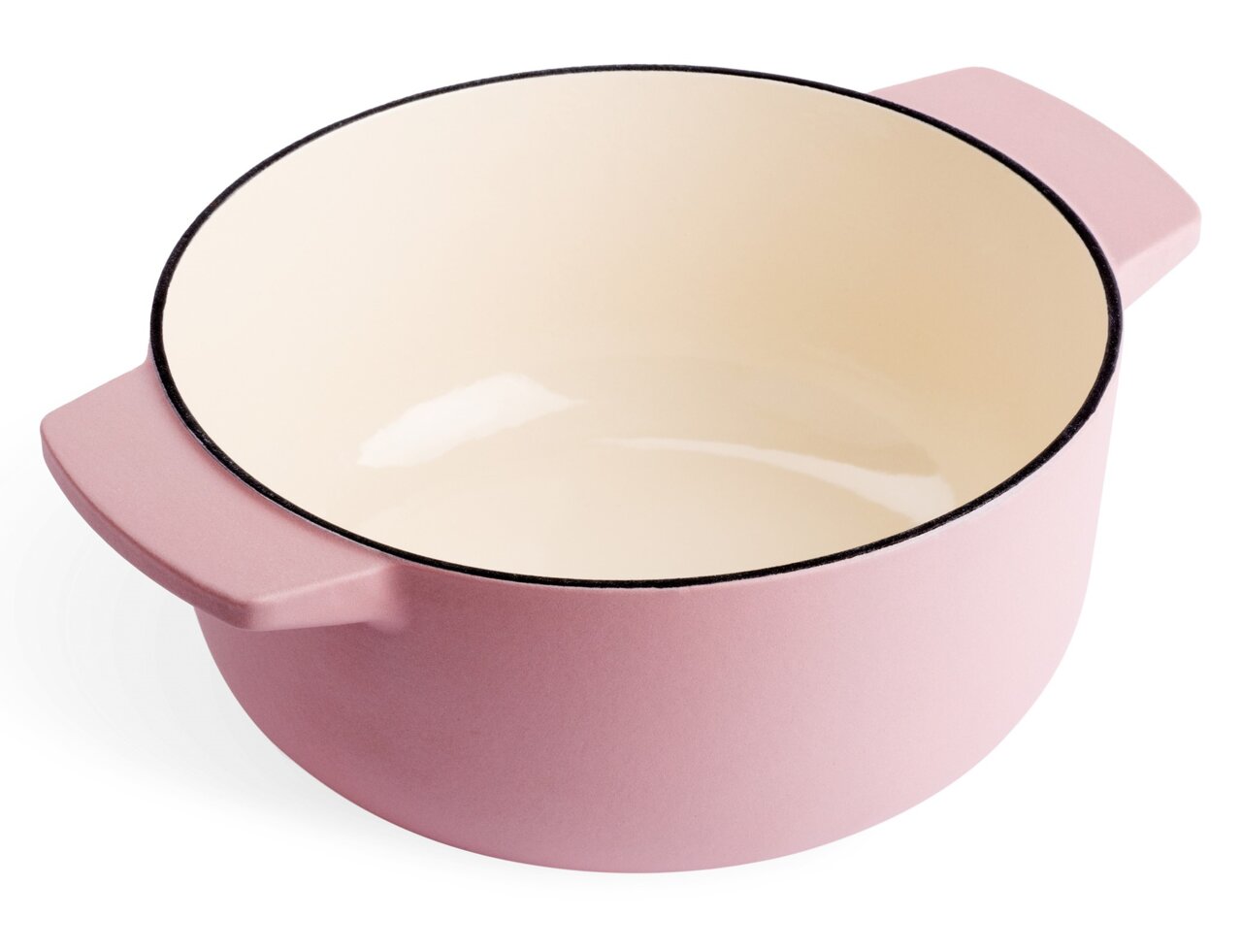 Runder Gusseisen-Bräter in Rosa, Draufsicht