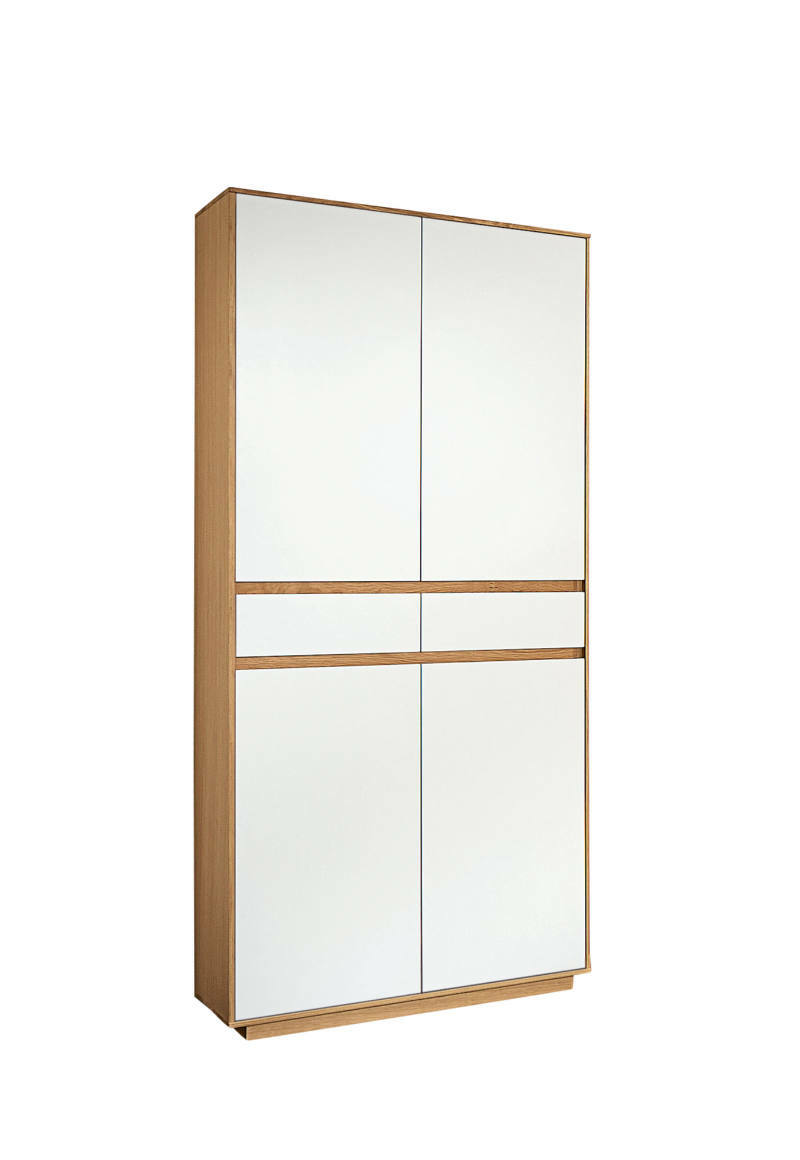 XL-Mehrzweckschrank aus Holz mit weißen Türen, Frontalansicht