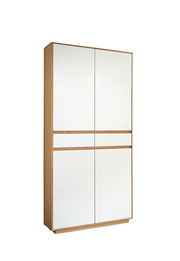 XL-Mehrzweckschrank aus Holz mit weißen Türen, Frontalansicht