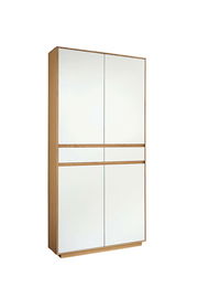 XL-Mehrzweckschrank aus Holz mit weißen Türen, Frontalansicht