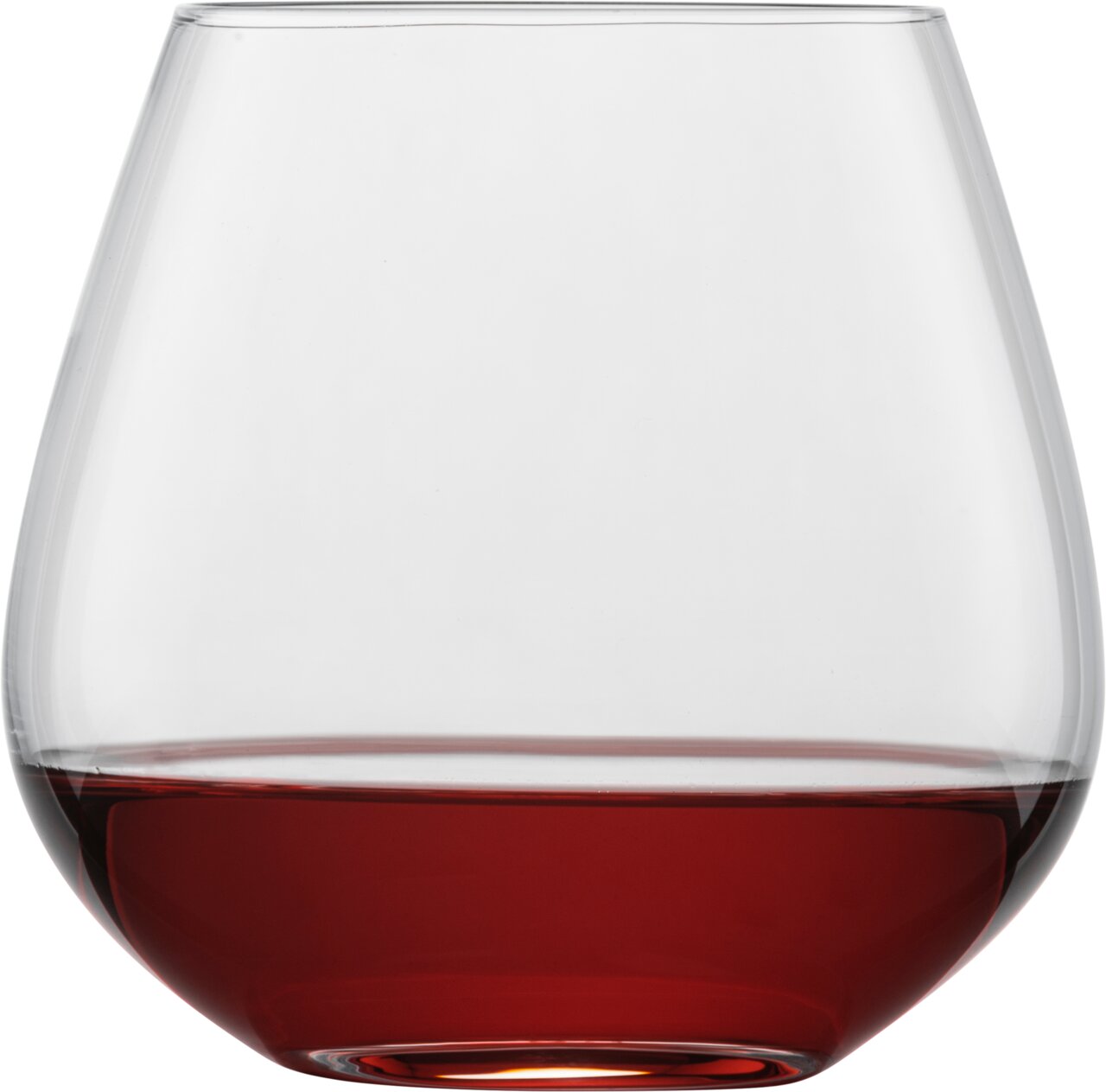 Weinbecher Forte mit rotem Wein, frontale Ansicht