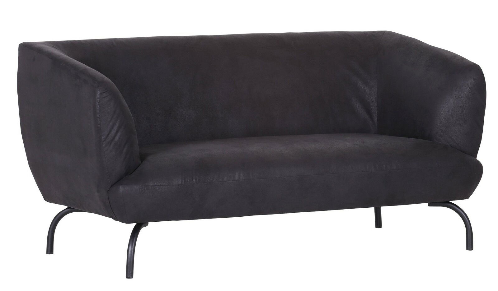 Z2 Sofa 2-Sitzer EVELINE Zweisitzer-Sofa in dunklem Stoffbezug, seitliche Perspektive