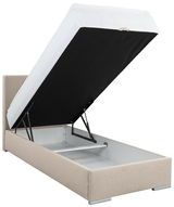 Boxbett 90 mit hochgeklappter Matratze, seitliche Perspektive