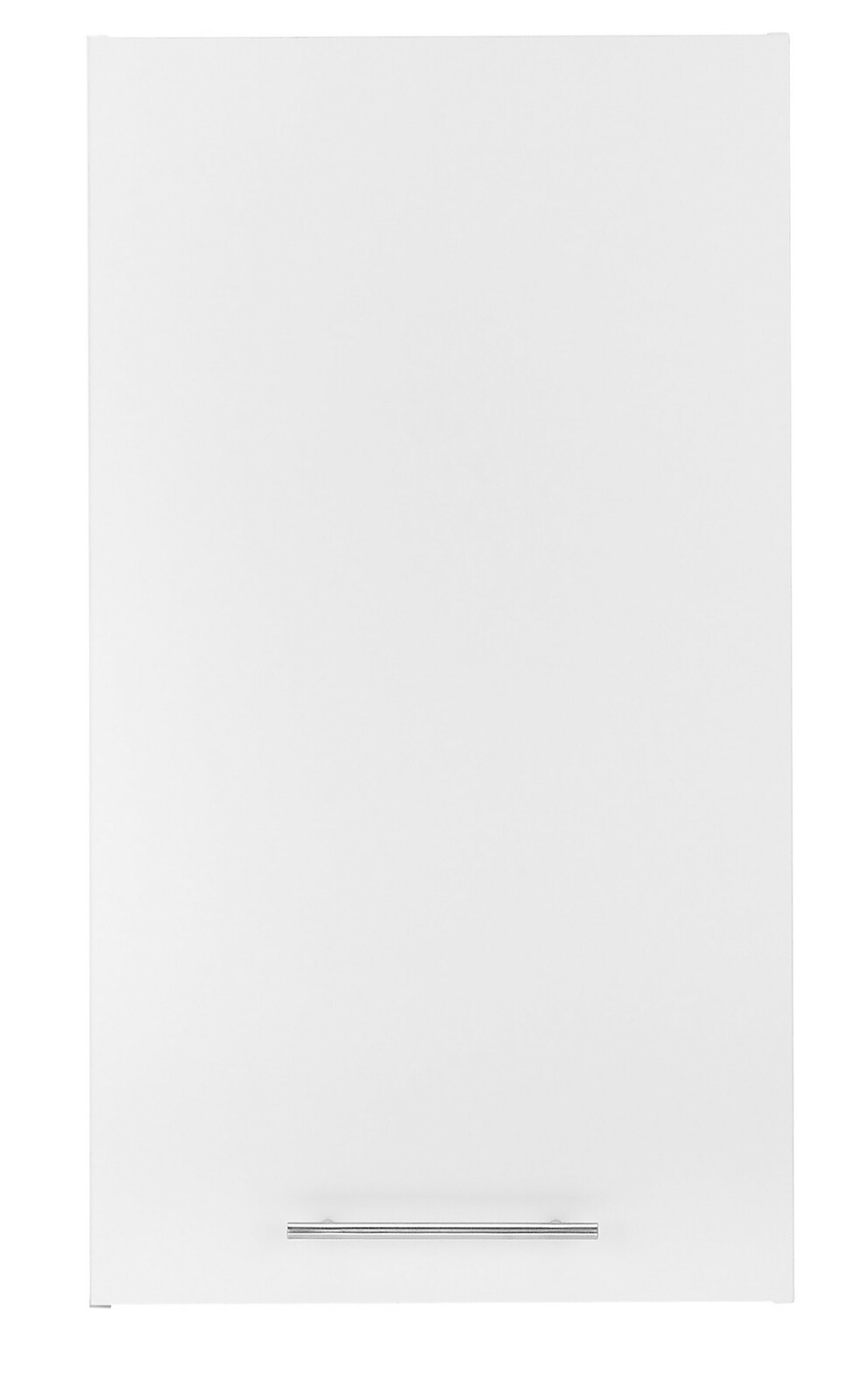 Großer weißer Hängeschrank mit Metallgriff, Frontalansicht