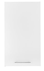 Großer weißer Hängeschrank mit Metallgriff, Frontalansicht