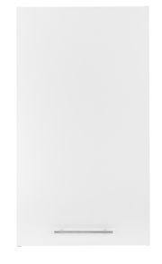 Großer weißer Hängeschrank mit Metallgriff, Frontalansicht