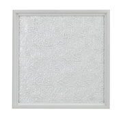 Quadratische LED-Deckenleuchte mit strukturiertem Glas, Ansicht von vorne.