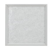 Quadratische LED-Deckenleuchte mit strukturiertem Glas, Ansicht von vorne.
