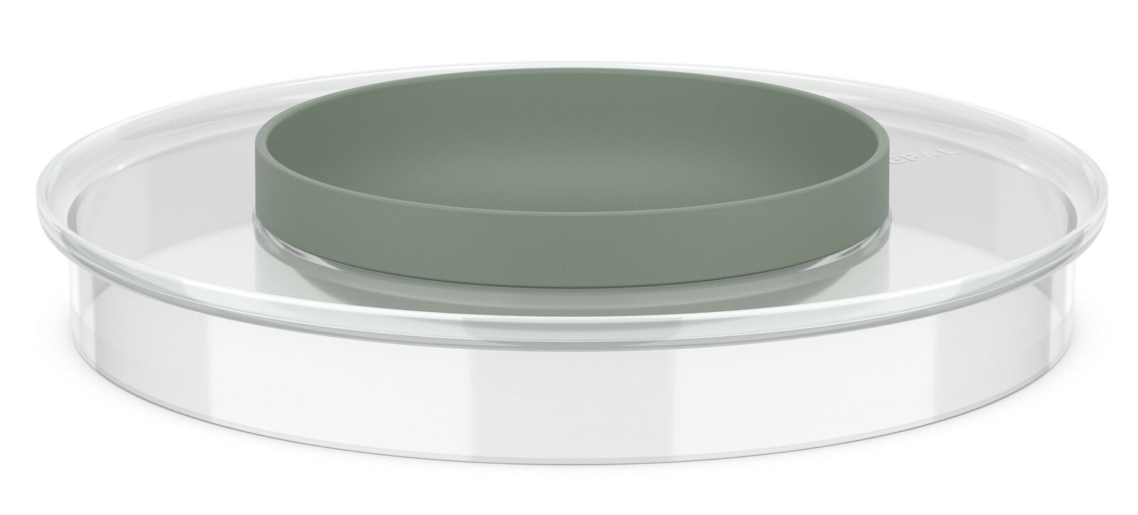 Mepal Spritzschutzdeckel Rührschüssel CHEF IT Spritzschutzdeckel für Rührschüssel, seitliche Perspektive, transparent mit grünem Rand