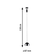 Schienenpendel Capsule, Seitenansicht, 130 cm lang, 87 mm Durchmesser, modernes Design