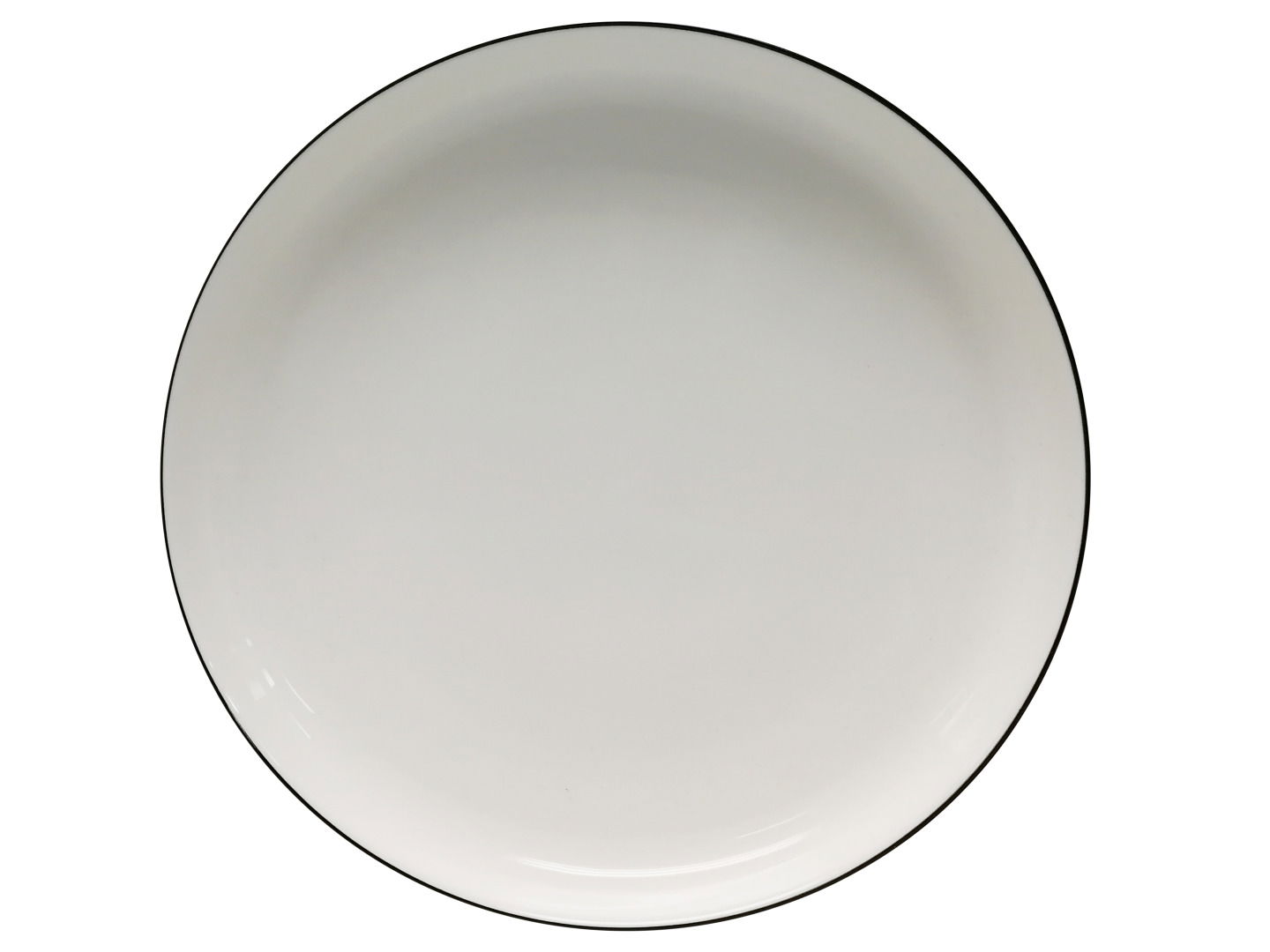 Weißer Speiseteller aus der Vogelperspektive