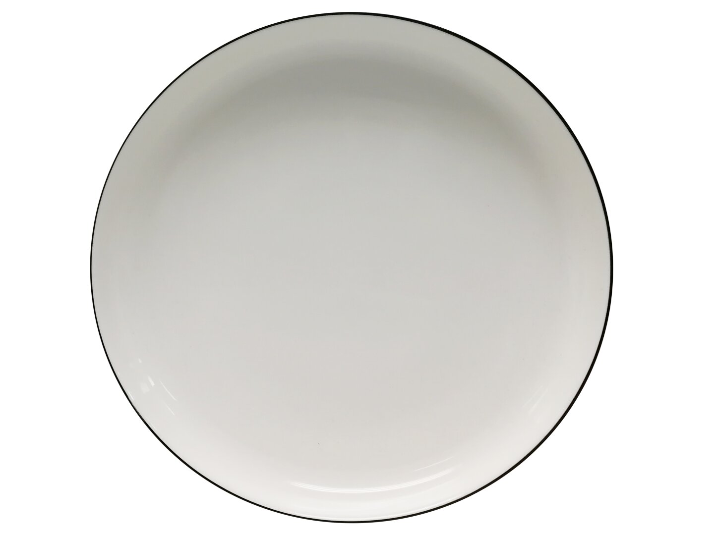 Weißer Speiseteller aus der Vogelperspektive