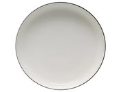 Weißer Speiseteller aus der Vogelperspektive