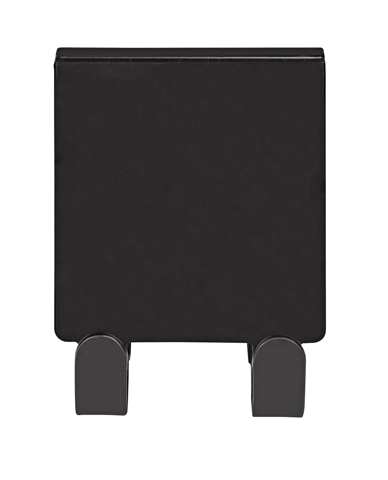 Schwarzer Doppel-Duschhaken aus Edelstahl, Vorderansicht