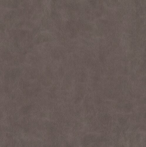 Graue Leder- oder Kunstlederoberfläche mit feiner Narbung als Material-Detailaufnahme, frontal von oben fotografiert