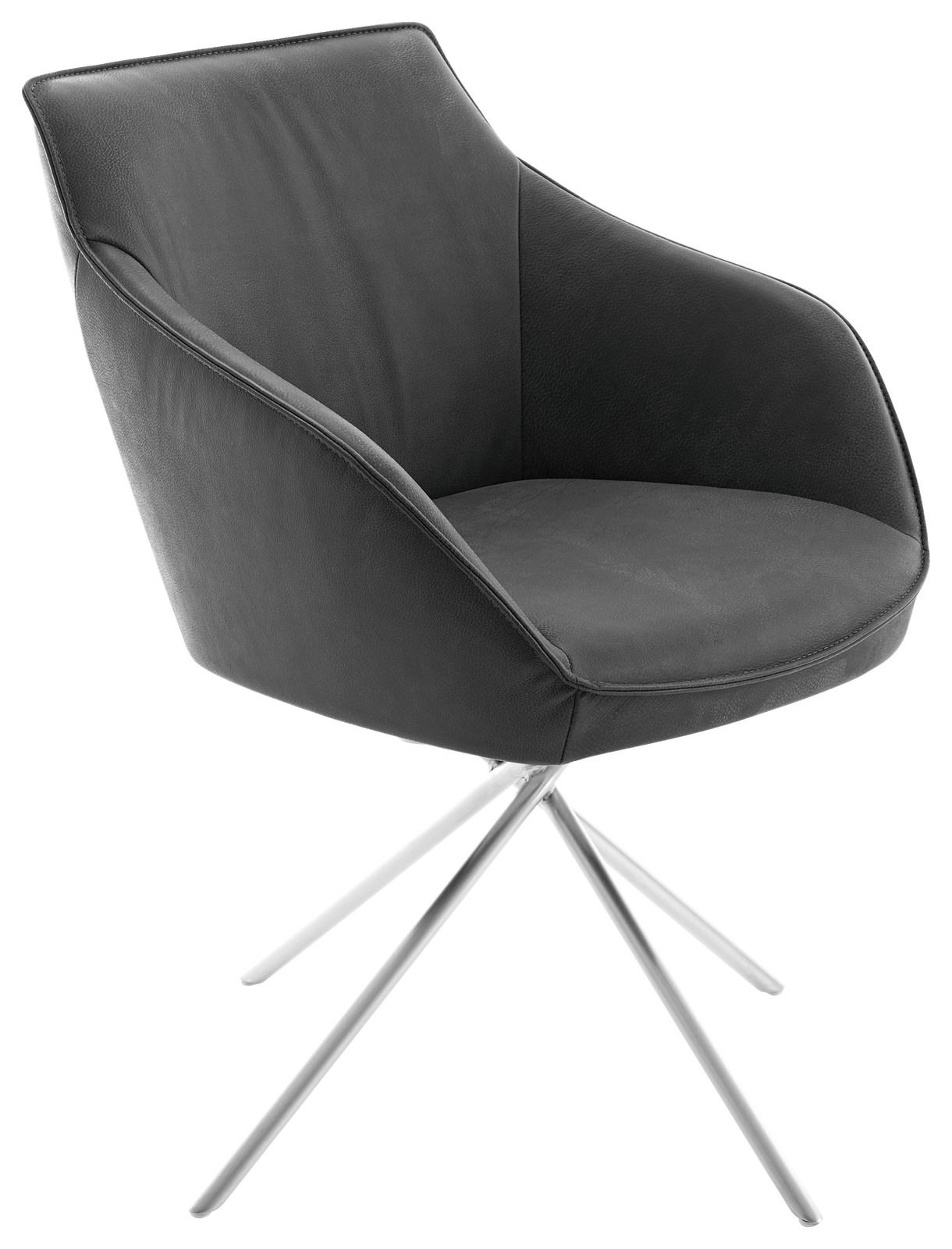 Koinor Sessel DINING SYSTEM Moderner schwarzer Sessel mit Metallbeinen, seitliche Perspektive