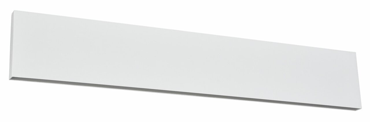 Witte, rechthoekige wandlamp Concha, gezien vanaf de zijkant