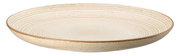 Speiseteller 27 cm aus Keramik mit natürlichem, gestreiftem Design, seitliche Perspektive