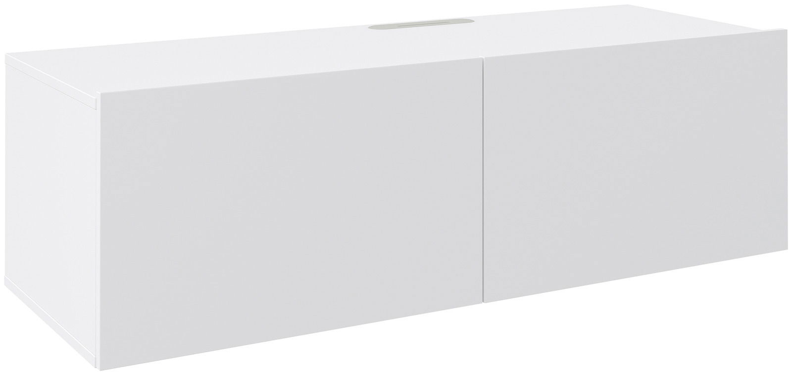 Hom´in TV-Hängelowboard NEWNIQ Weißes TV-Hängelowboard mit zwei Türen, seitliche Perspektive