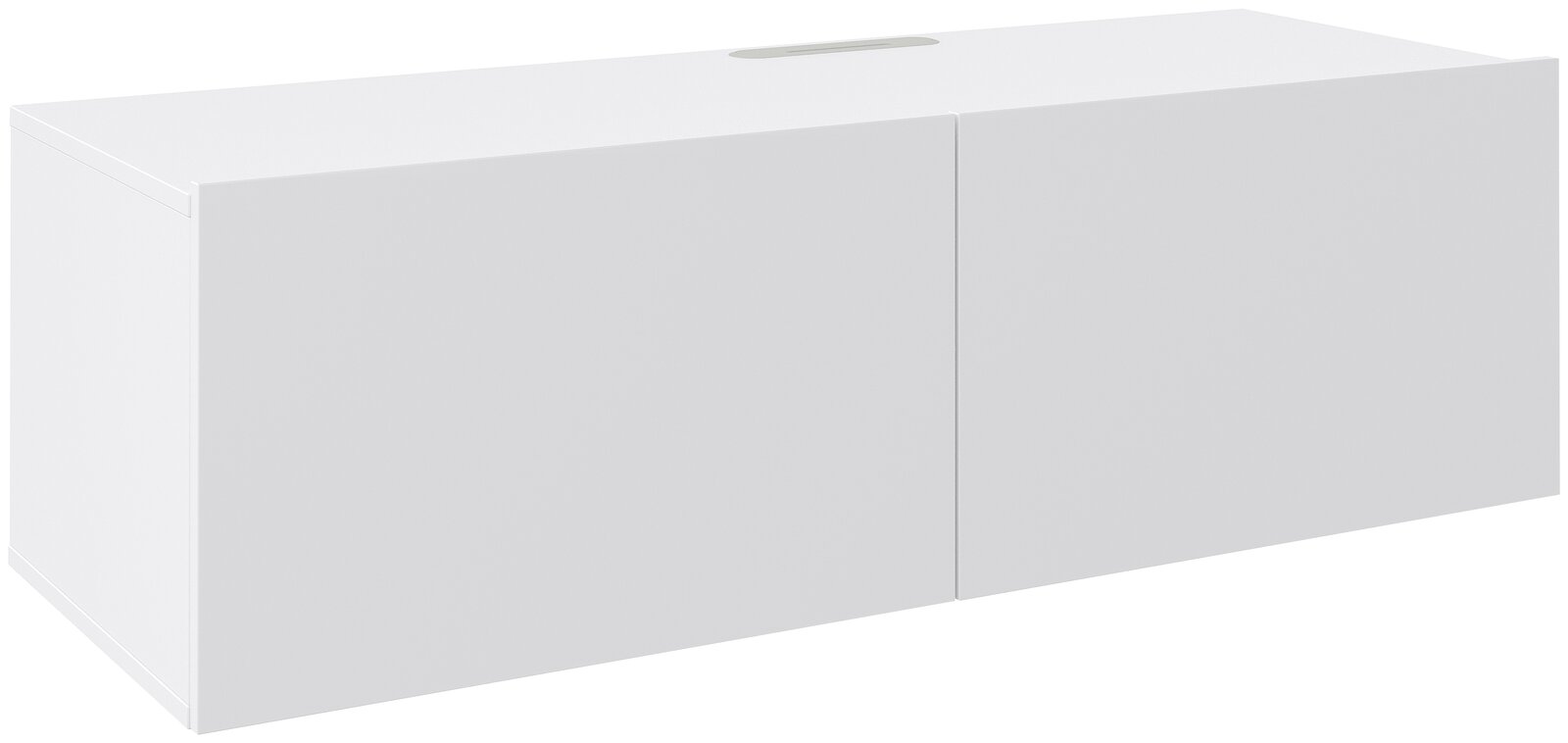 Hom´in TV-Hängelowboard NEWNIQ Weißes TV-Hängelowboard mit zwei Türen, seitliche Perspektive