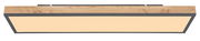 Moderne Deckenleuchte DORO mit Holzrahmen und rechteckigem Design, Seitenansicht