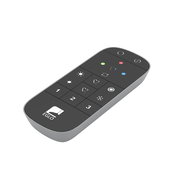 ZIGBEE Fernbedienung CONNECT Z in schräger Draufsicht mit Tasten für Lichtsteuerung und Farbwahl.