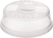 Mikrowellen-Abdeckhaube aus transparentem Kunststoff, seitliche Perspektive