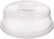 Mikrowellen-Abdeckhaube aus transparentem Kunststoff, seitliche Perspektive