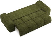 Grünes Funktionssofa in Liegeposition, Ansicht von oben