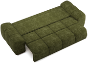 Grünes Funktionssofa in Liegeposition, Ansicht von oben