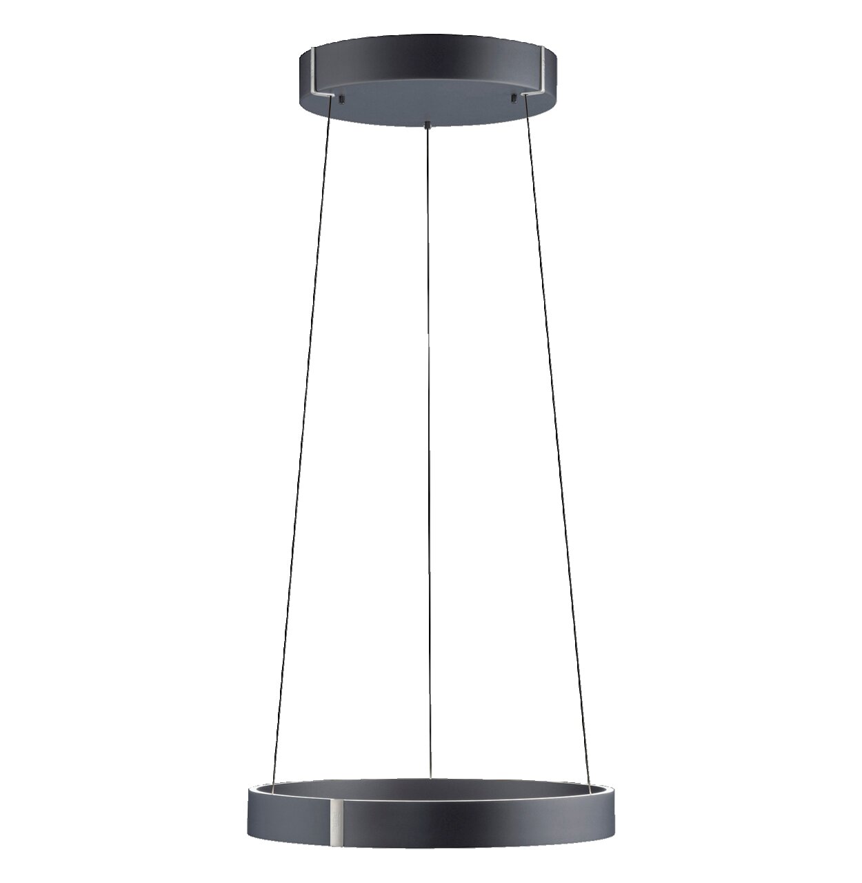 Moderne Pendelleuchte PURE E-Clipse in schwarzem Design, von unten betrachtet