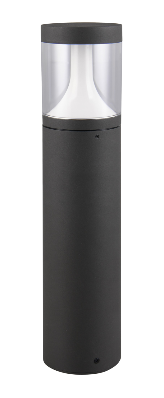 LED-Außen-Sockelleuchte in zylindrischer Form, seitliche Perspektive