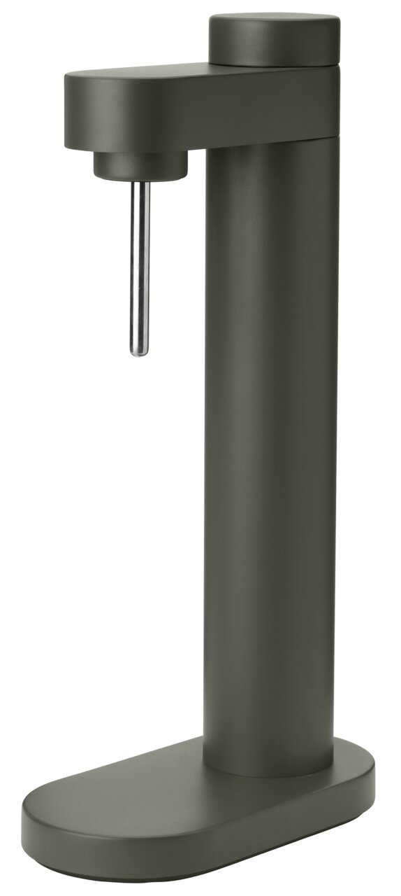 Stelton Wassersprudler BRUS Wassersprudler in der Farbe dark forest, seitliche Perspektive