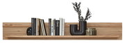 Wandboard aus Holz mit Büchern und Dekoration, frontale Ansicht