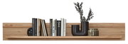 Wandboard aus Holz mit Büchern und Dekoration, frontale Ansicht