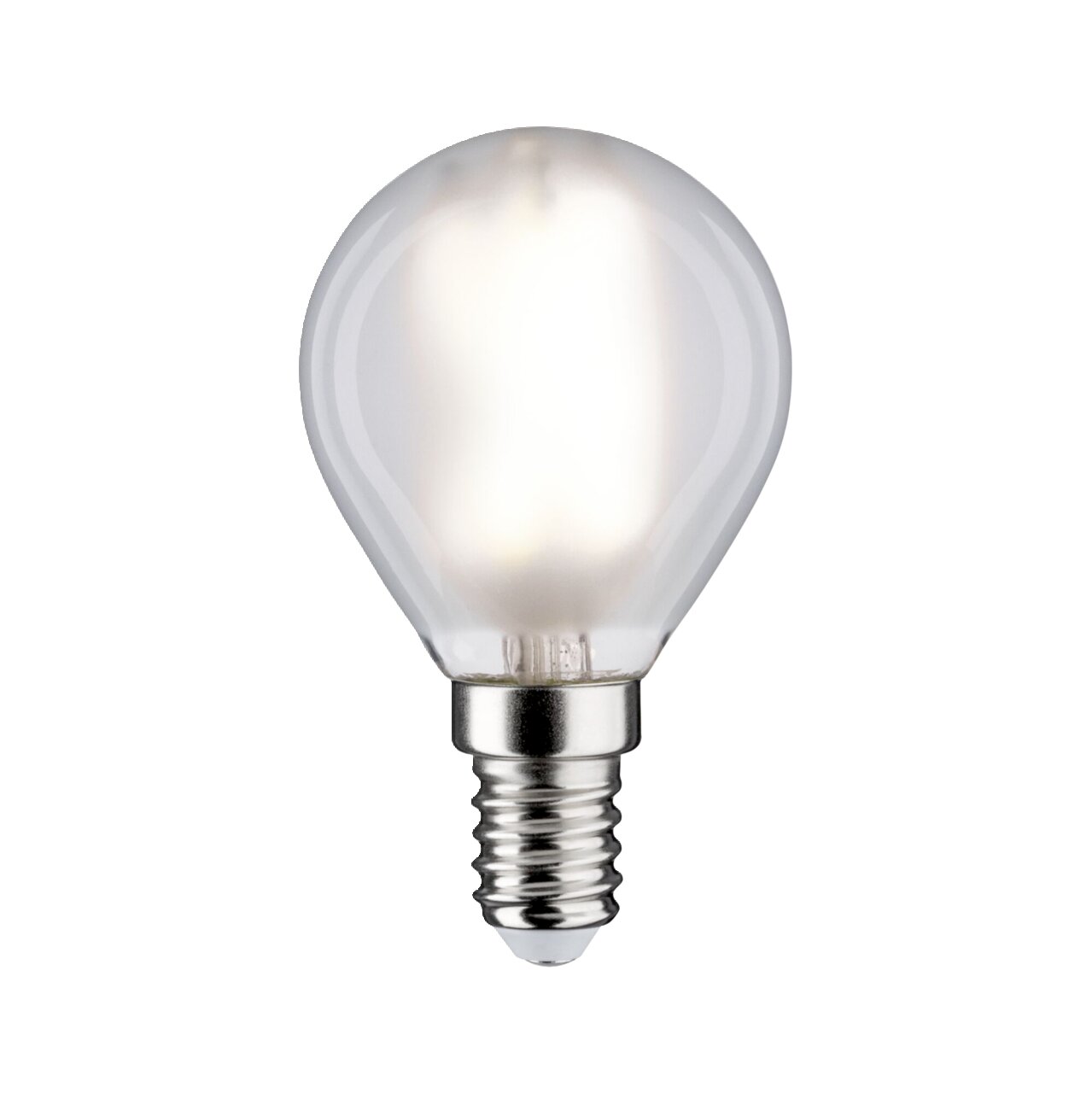 LED Leuchtmittel mit E14-Sockel, frontal abgebildet