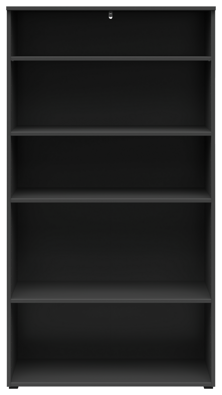 Carryhome Regal MULTISTAURAUM Schwarzes Regal mit fünf Ebenen, frontal betrachtet