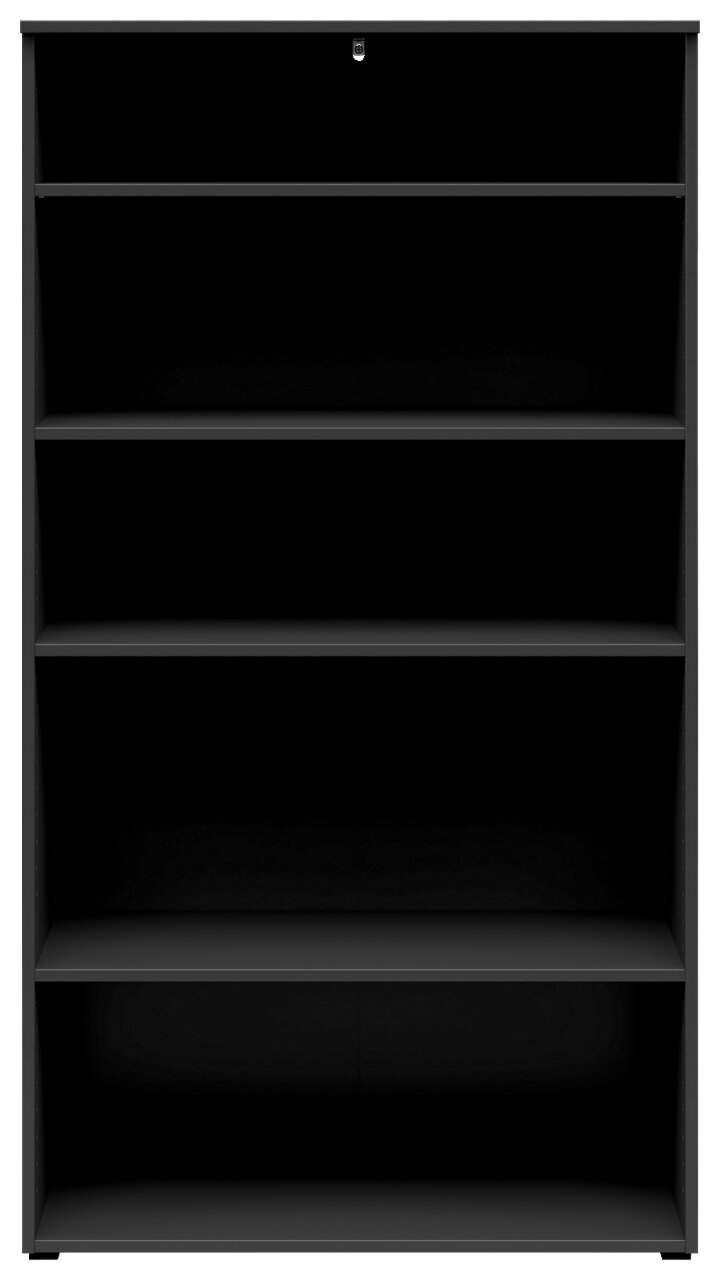 Carryhome Regal MULTISTAURAUM Schwarzes Regal mit fünf Ebenen, frontal betrachtet