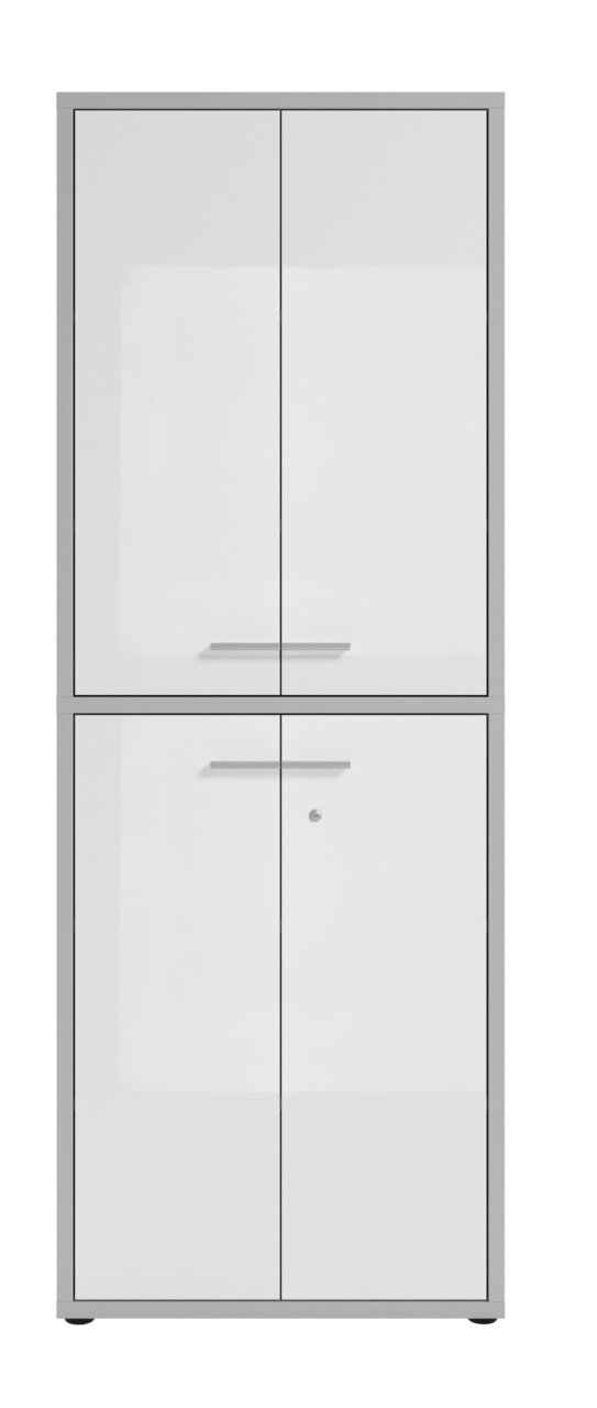 Hochformatiger Aktenschrank mit zwei Doppeltüren, Frontansicht