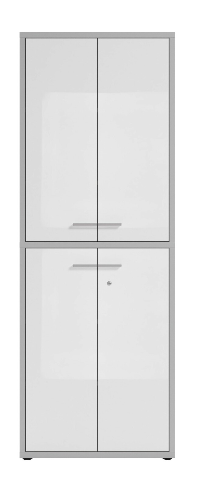 Hochformatiger Aktenschrank mit zwei Doppeltüren, Frontansicht
