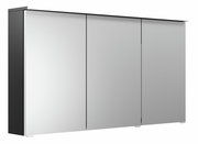 Spiegelschrank mit drei Türen, seitliche Perspektive