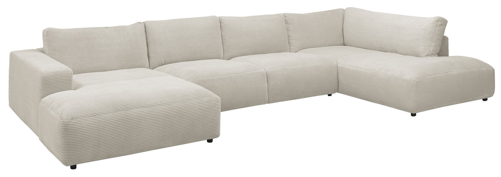Musterring Ecksofa MR LUCIA Ecksofa LUCIA von Musterring in hellgrauem Stoff, perspektivisch von vorne links fotografiert.