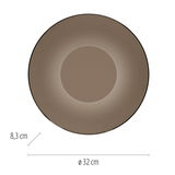 Runde Wandleuchte PURE Moon in Draufsicht, Durchmesser 32 cm, Tiefe 8,3 cm, in einem schlichten, modernen Design.