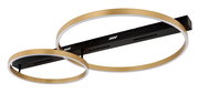 Moderne Deckenleuchte mit zwei goldenen Ringen, seitliche Perspektive