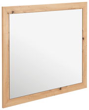 Rechteckiger Spiegel mit Holzrahmen, seitliche Perspektive
